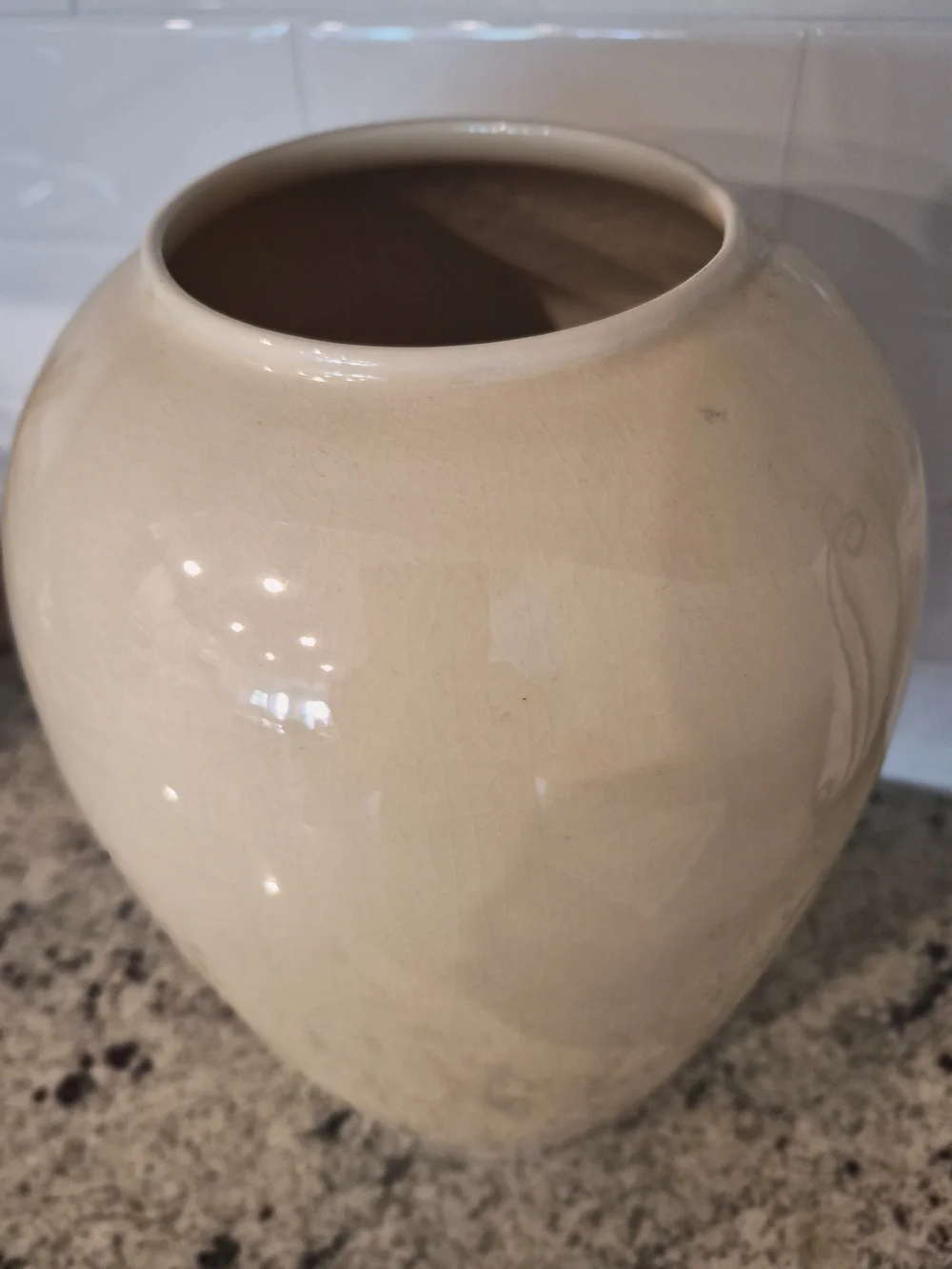 Cream Ceramic Decorative Vase - Home Accents